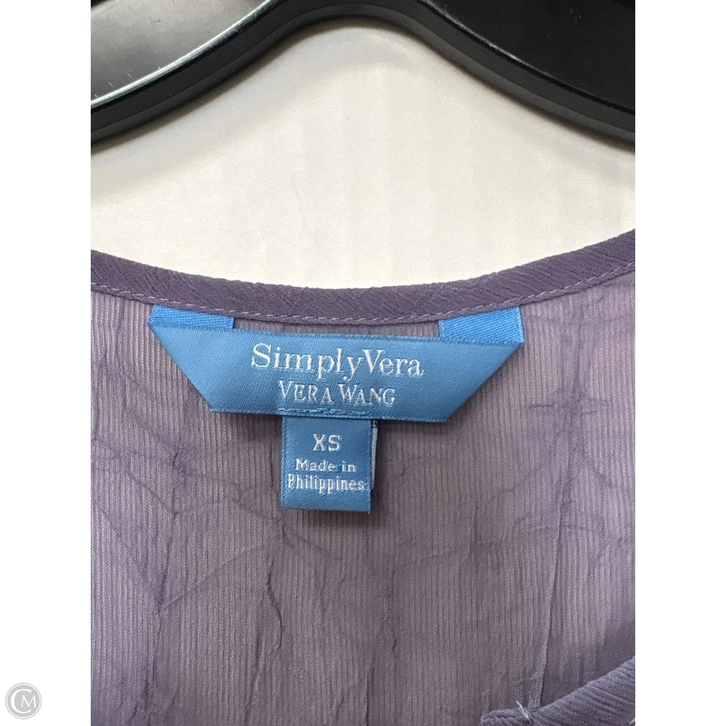 Top Sleeveless By Simply Vera In Purple, Size: Xs