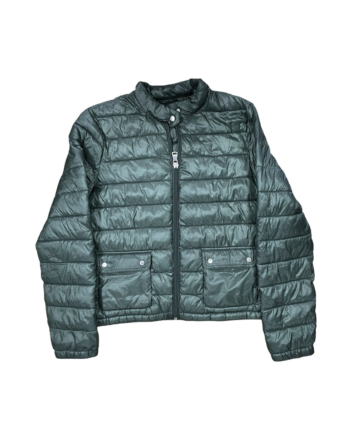 Coat Puffer & Quilted By Calvin Klein In Green, Size:M