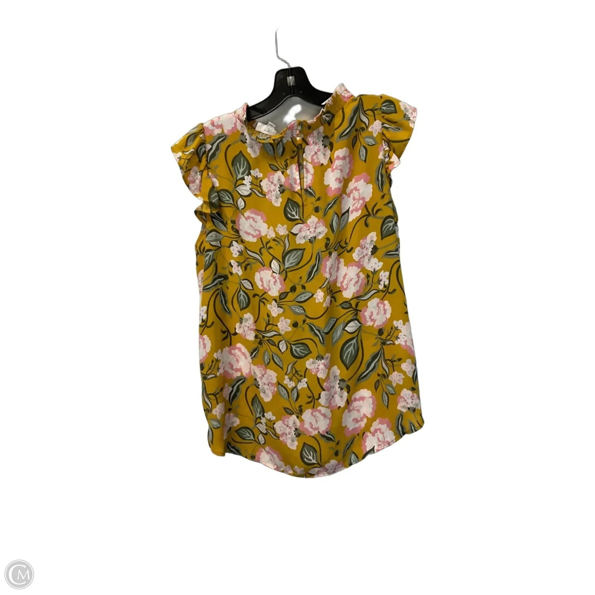 Top Short Sleeve By Loft In Yellow, Size: M