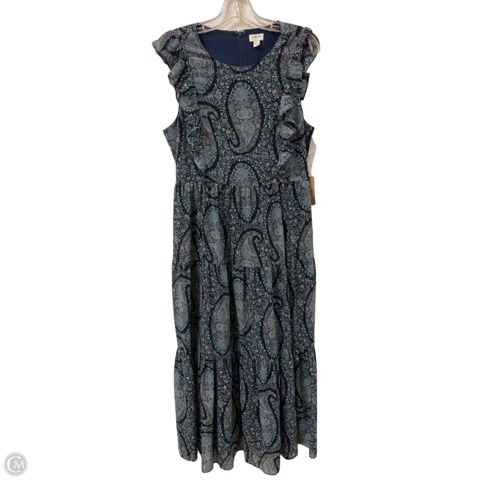Dress Casual Maxi By J. Crew In Blue, Size: L