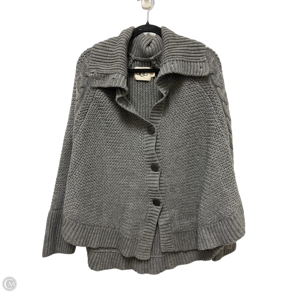 Sweater Cardigan Designer By Ugg In Grey, Size: L