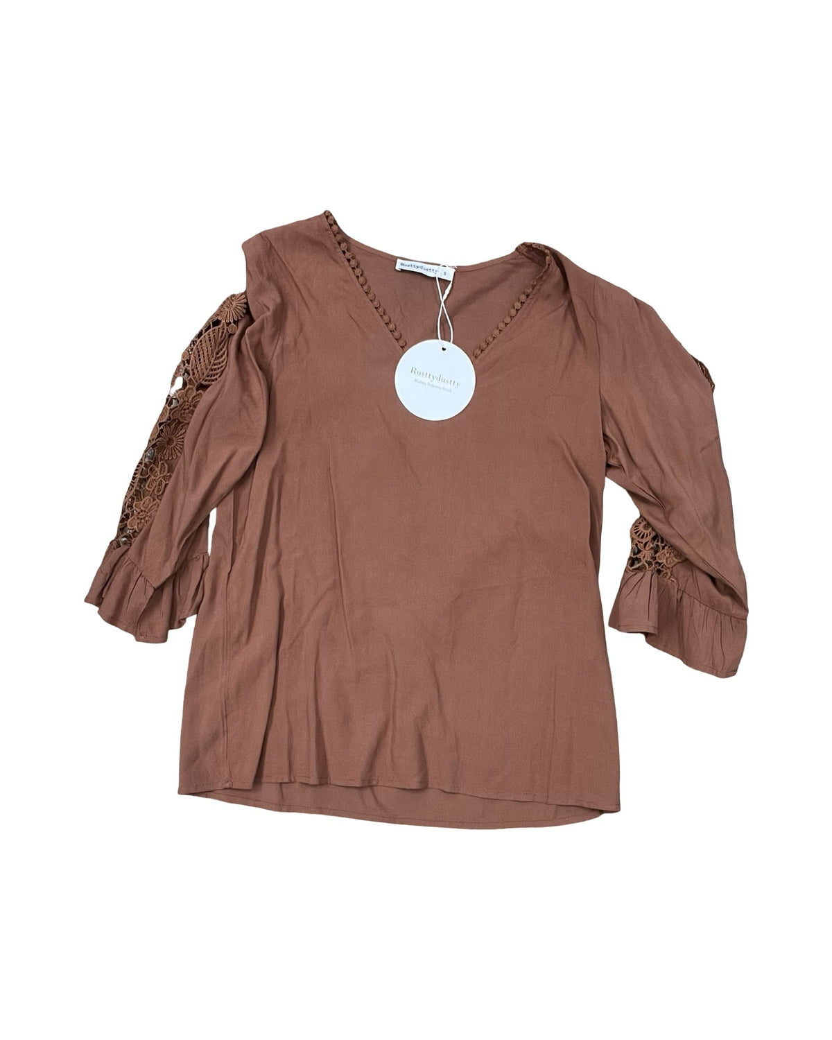 Top 3/4 Sleeve By Rusttydustty In Copper, Size:S