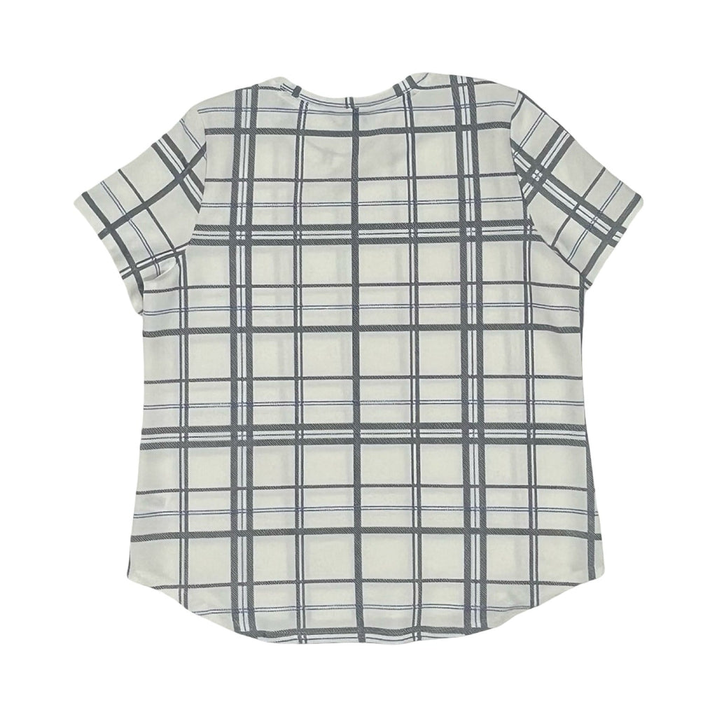 Blouse Ss By Croft And Barrow In Blue & White, Size:Xl
