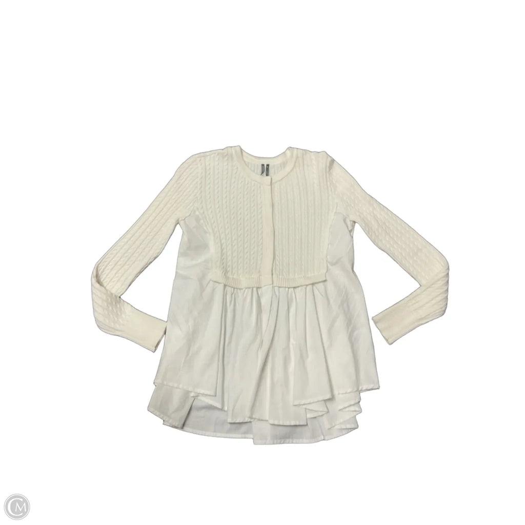Sweater Cardigan By Anthropologie In White, Size: Xs