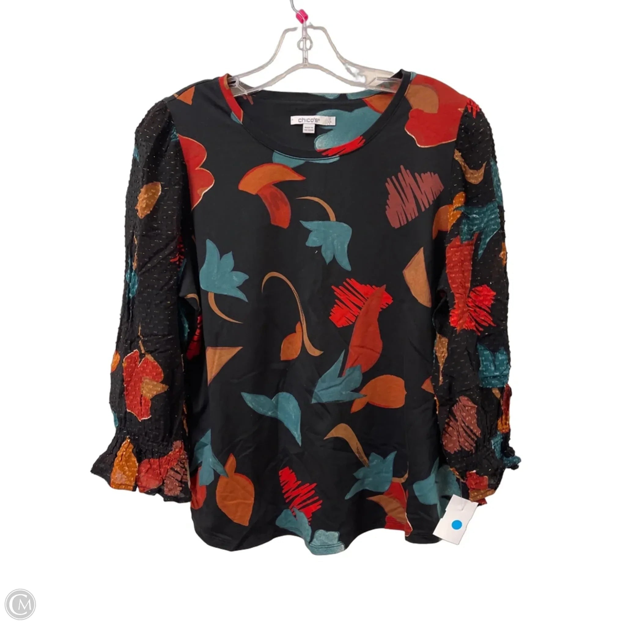 Top Long Sleeve By Chicos In Black, Size: L