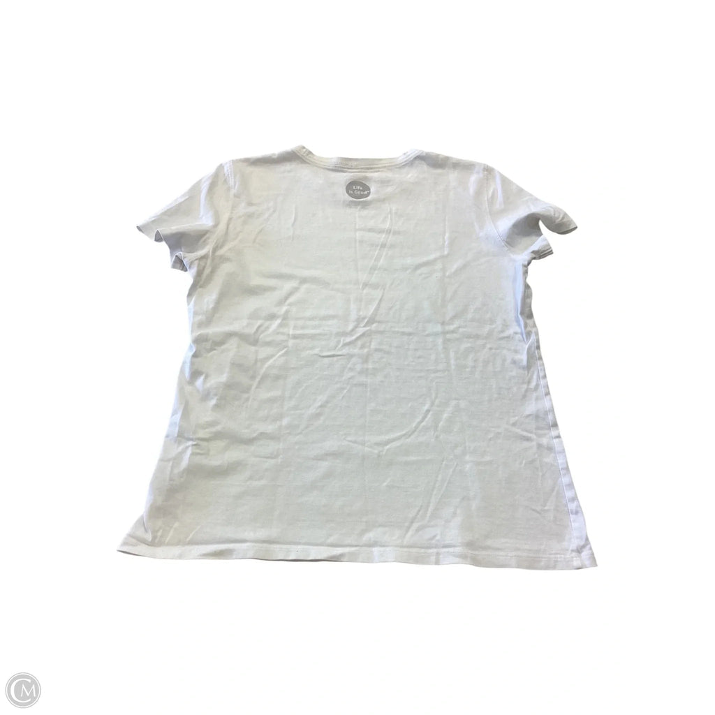 Top Short Sleeve By Life Is Good In Blue & Red & White, Size: M