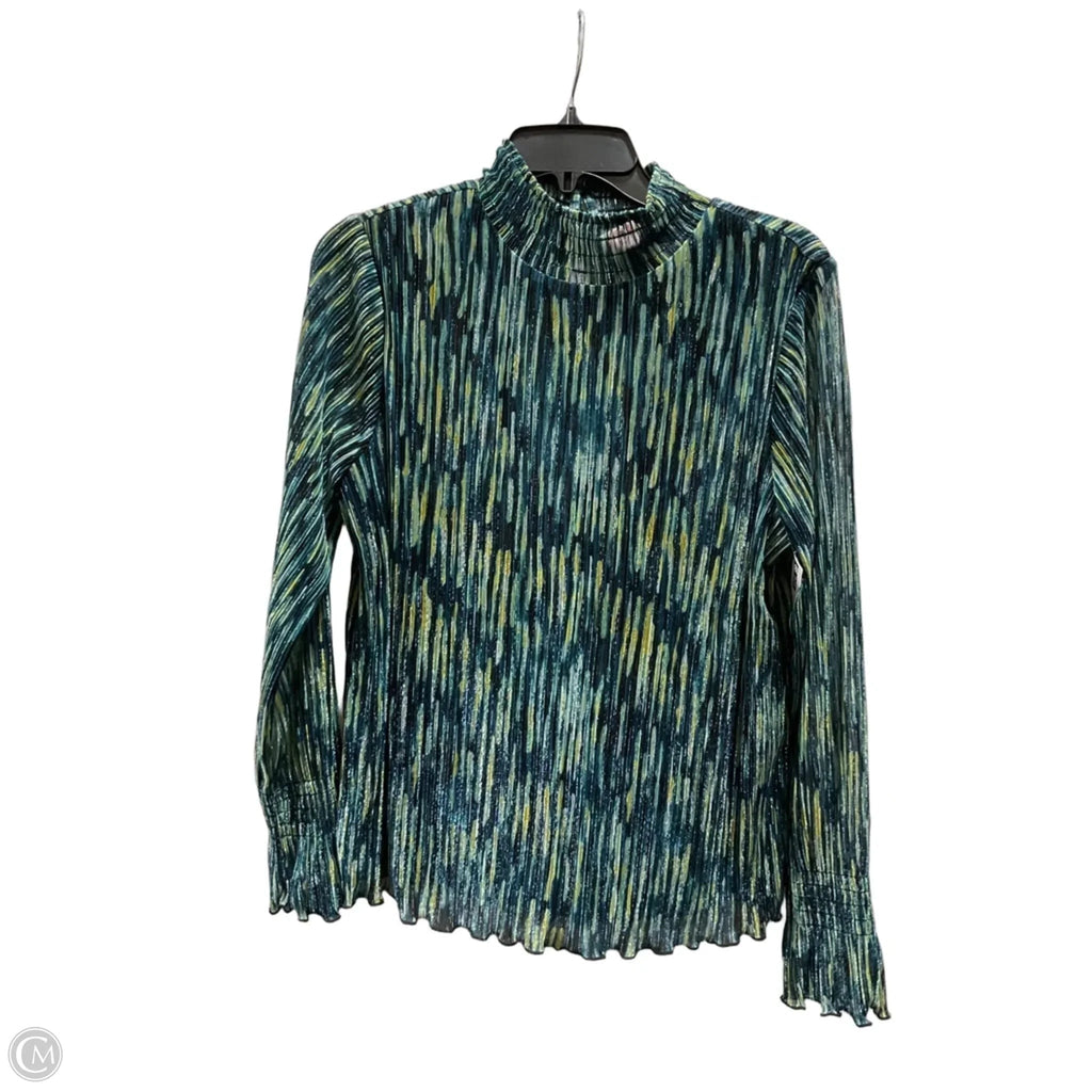 Top Long Sleeve By Chicos In Blue & Green, Size: M