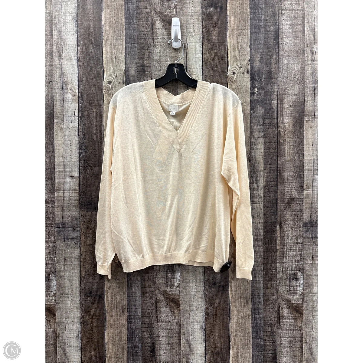 Top Long Sleeve By A New Day In Cream, Size: S