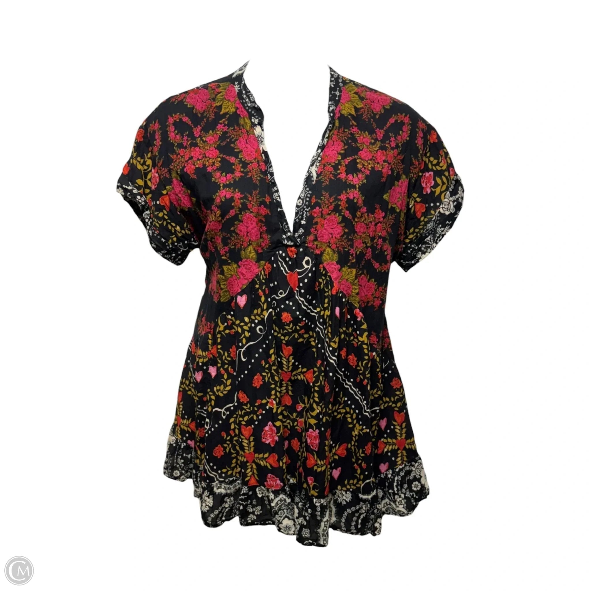 Agnes Printed Mini Dress By Free People In Floral Heart Print, Size: M
