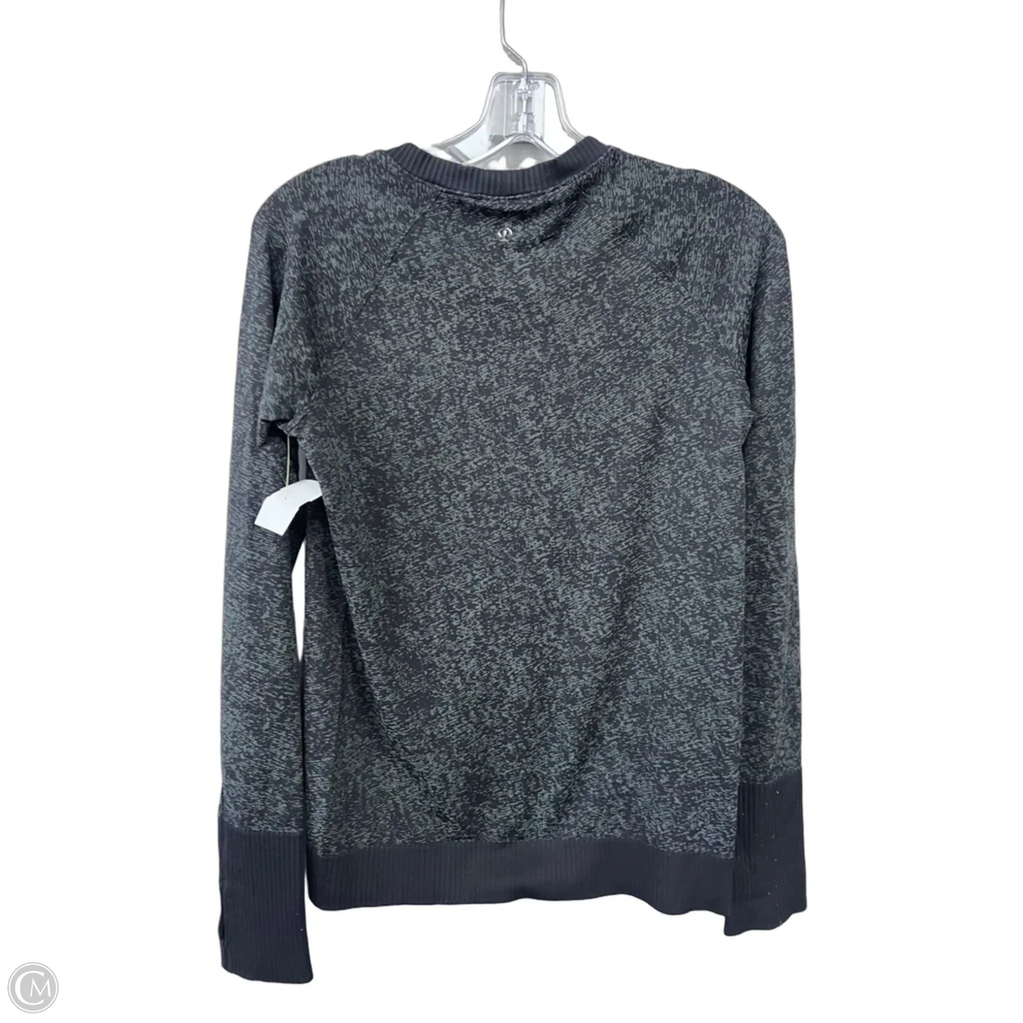 Athletic Top Long Sleeve Collar By Lululemon In Black, Size: 6