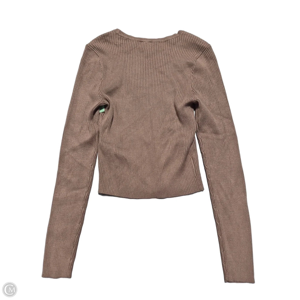 Top Long Sleeve By Abercrombie And Fitch In Brown, Size: M