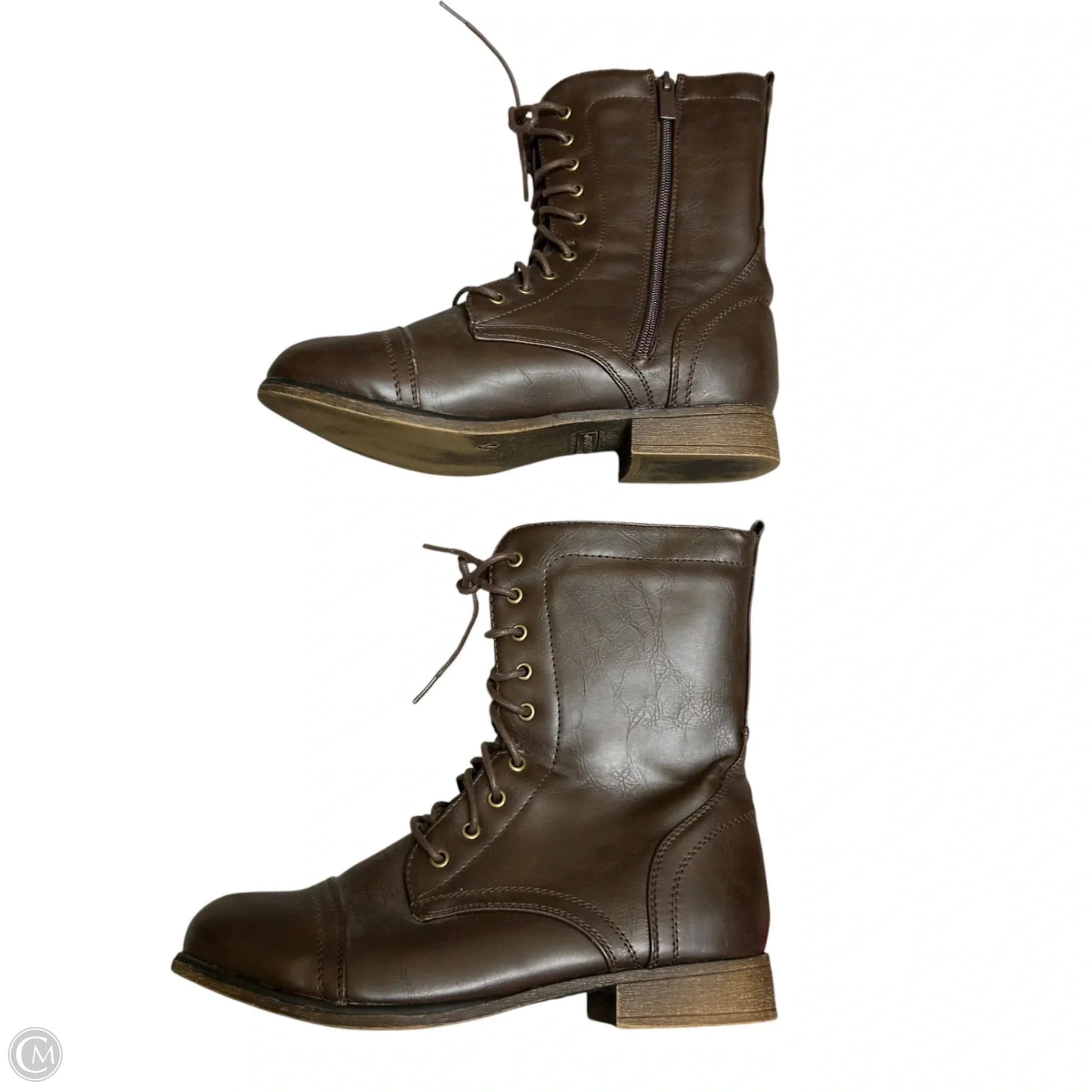 Boots Combat By Forever In Brown, Size: 7.5