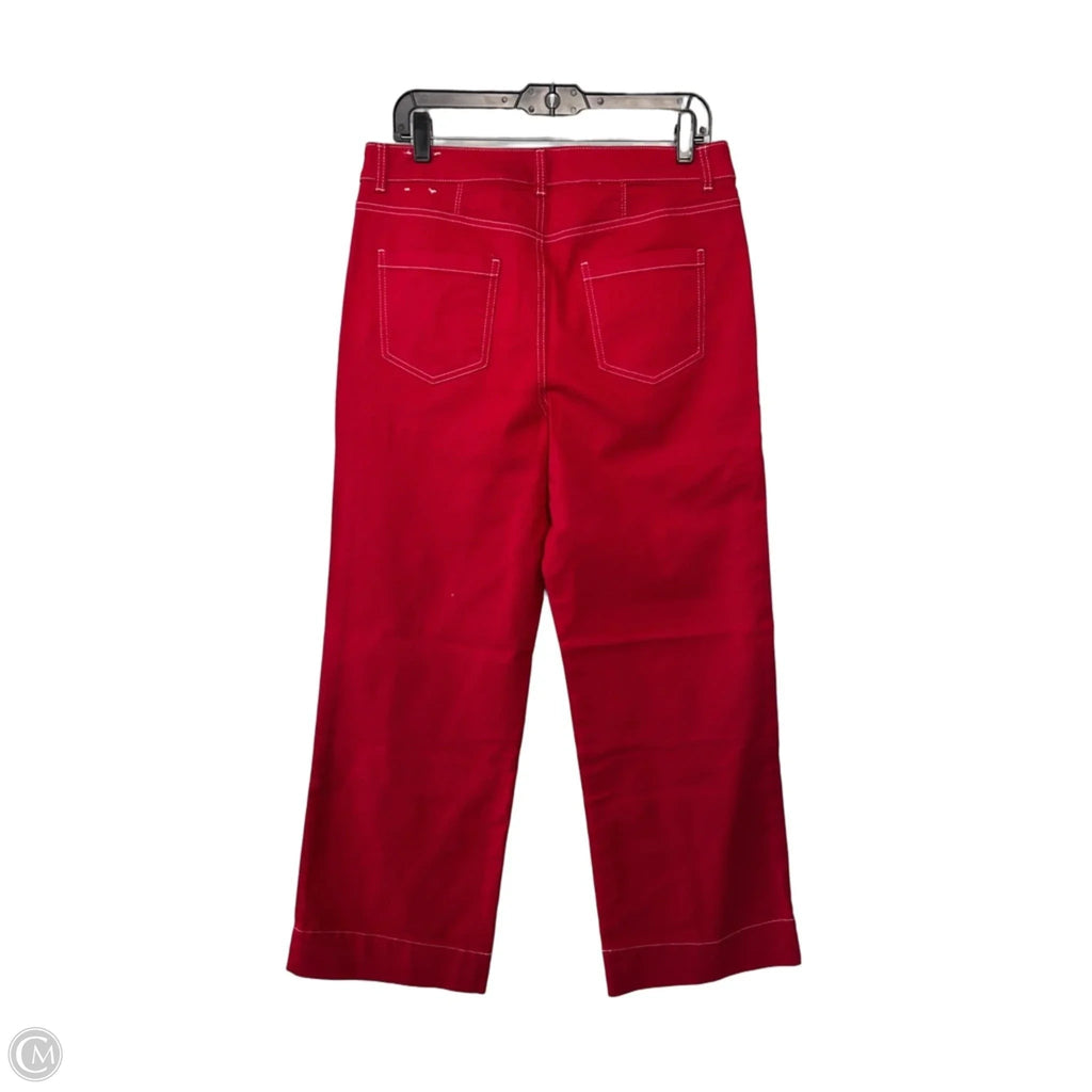 Jeans Straight By Talbots In Red Denim, Size: 10