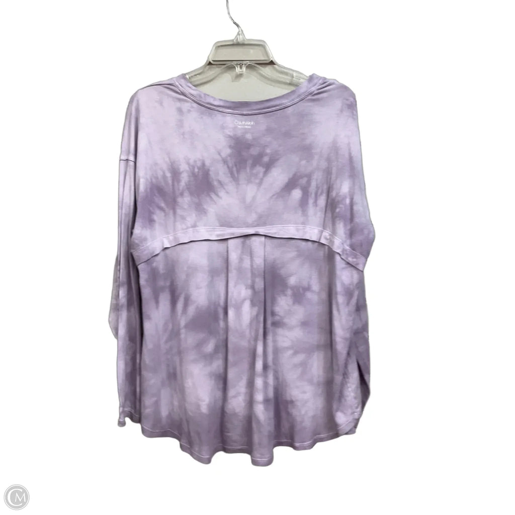 Athletic Top Long Sleeve Crewneck By Calvin Klein Performance In Purple, Size: 1x
