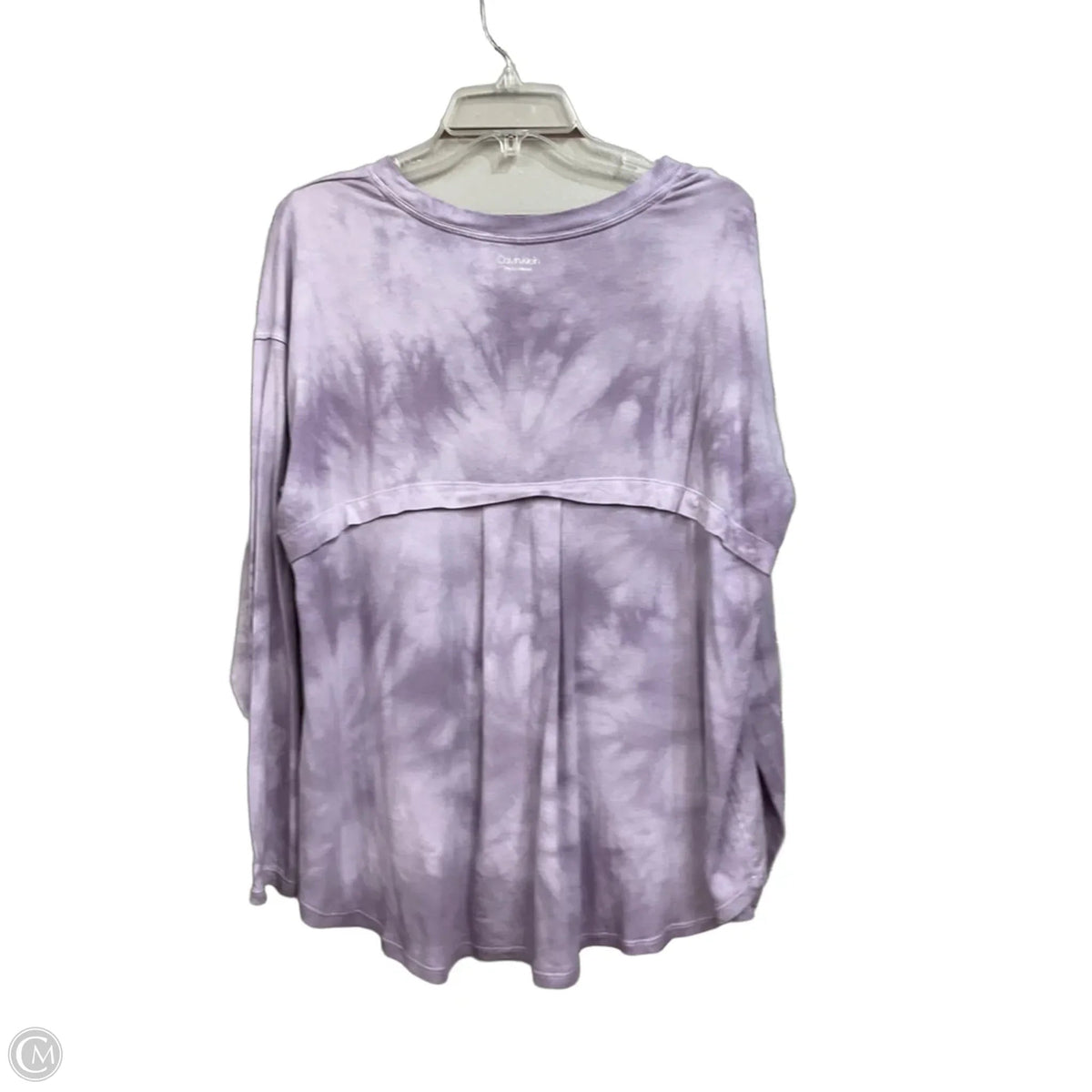 Athletic Top Long Sleeve Crewneck By Calvin Klein Performance In Purple, Size: 1x