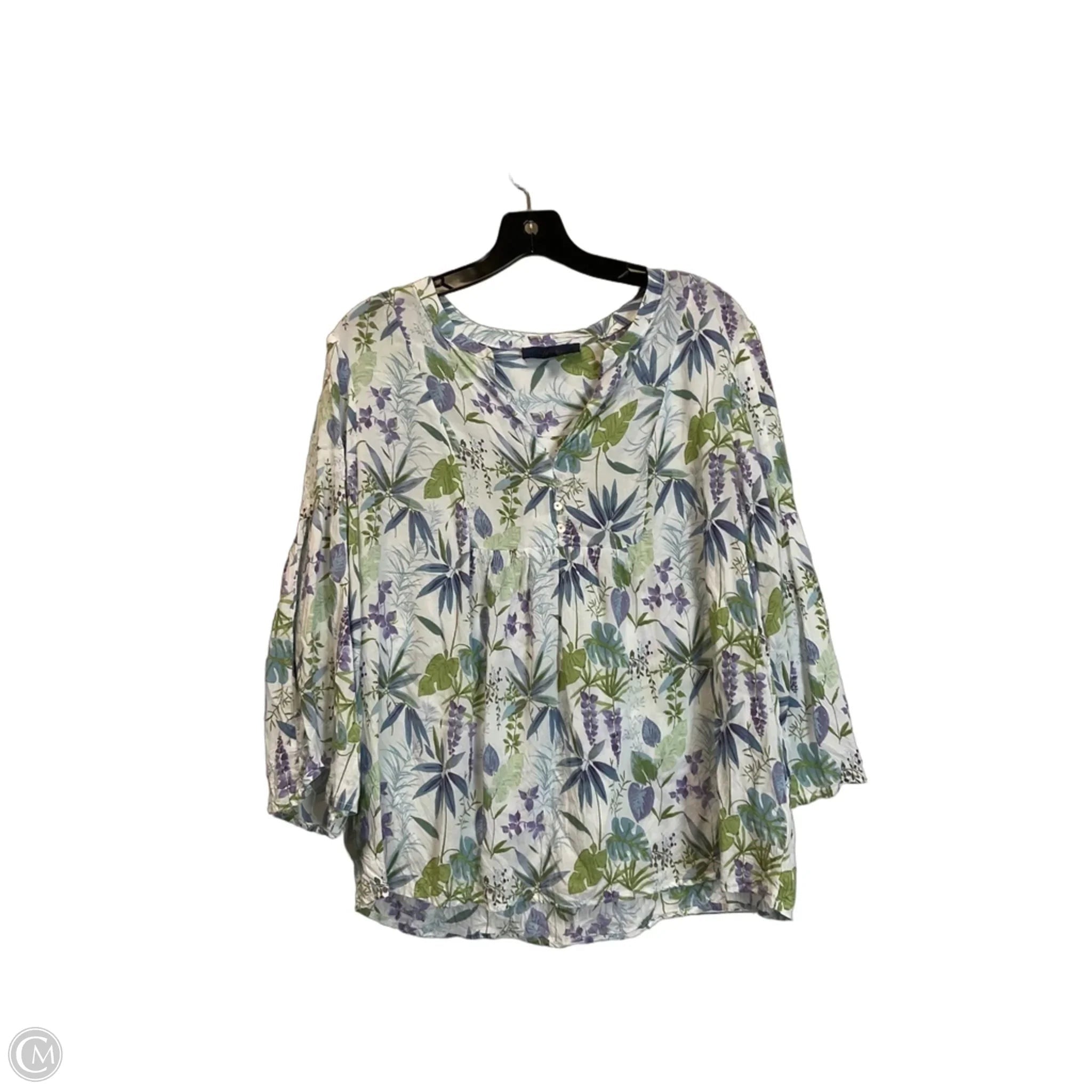 Top Long Sleeve By Rachel Roy In Floral Print, Size: L