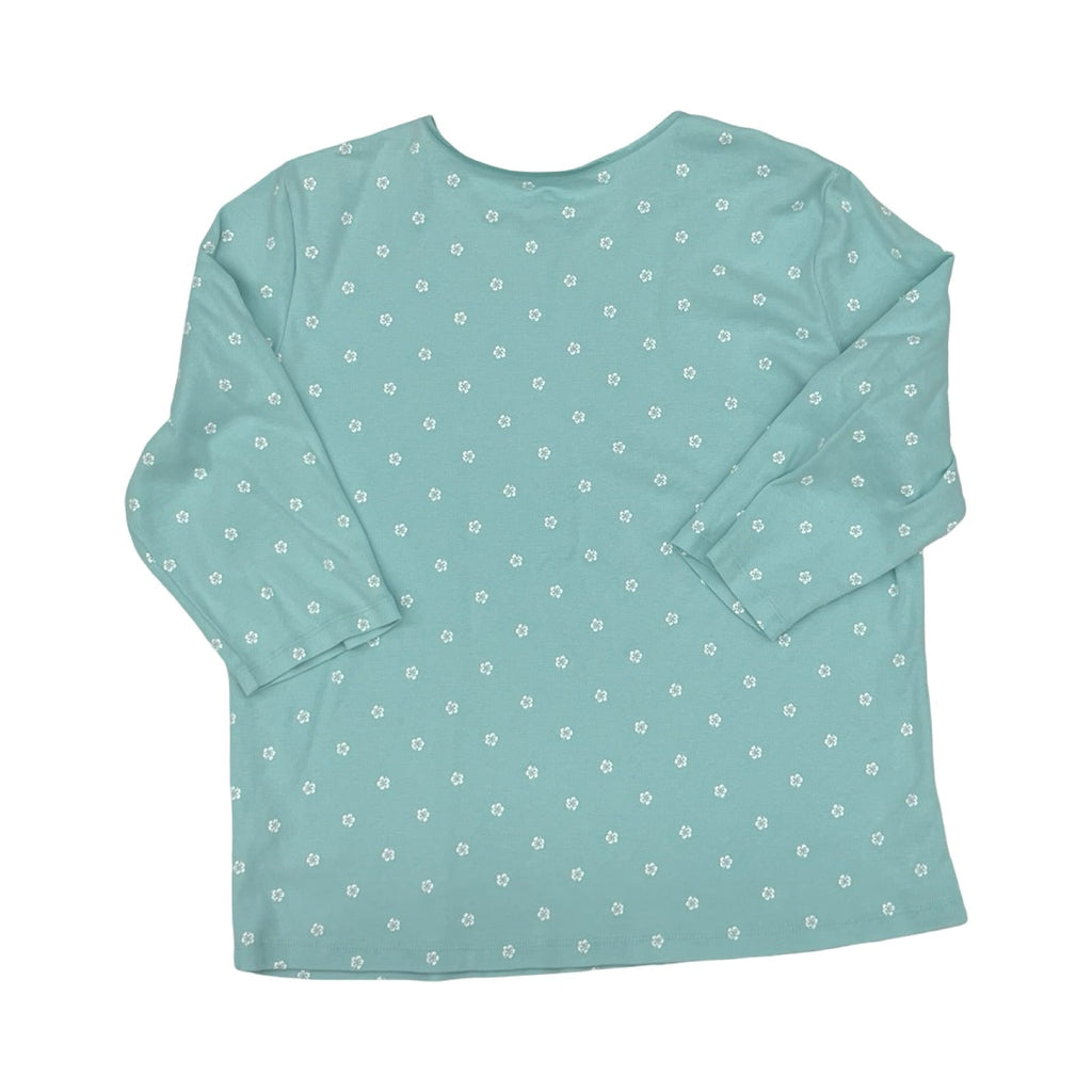 Top 3/4 Sleeve By Christopher And Banks In Blue & White, Size:Xl