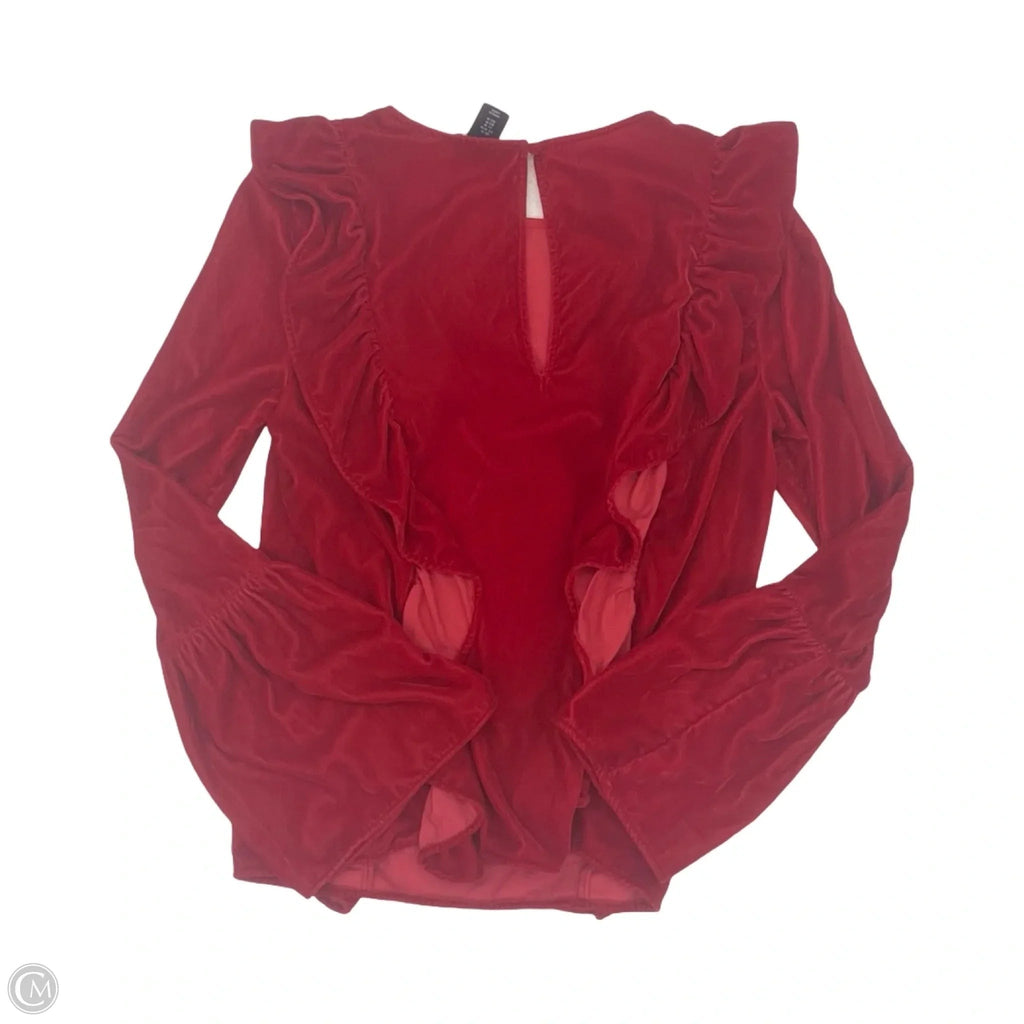 Blouse Long Sleeve By Amaryllis In Red, Size: M