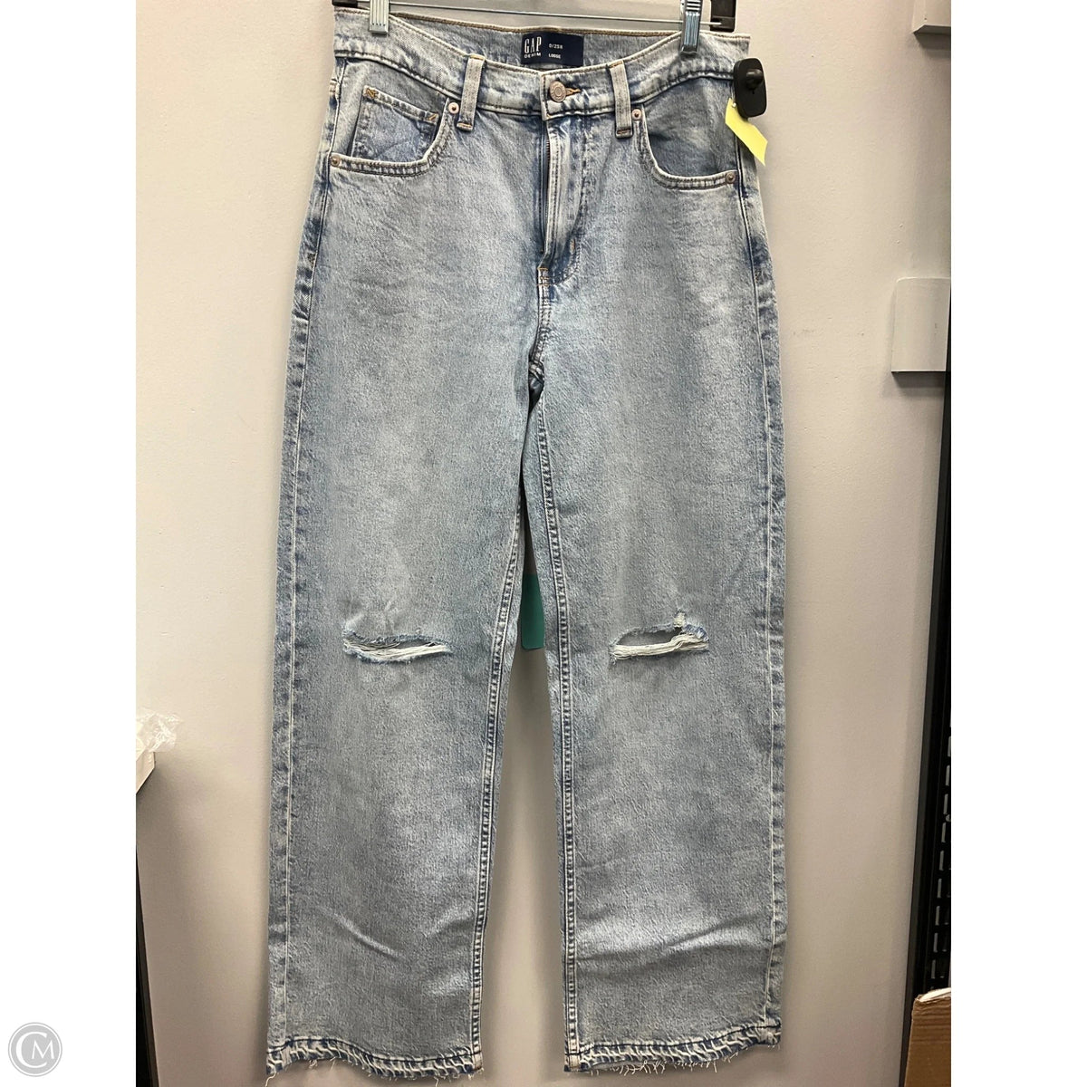 Jeans Wide Leg By Gap In Blue Denim, Size: 0