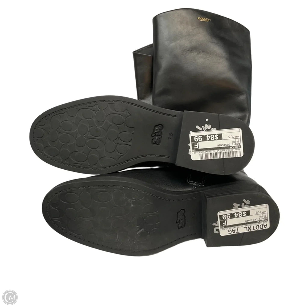 Boots Designer By Coach In Black, Size: 7.5