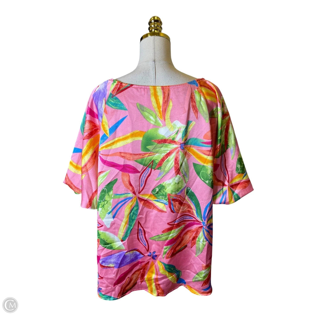 Top Short Sleeve By Clothes Mentor In Floral Print, Size: L