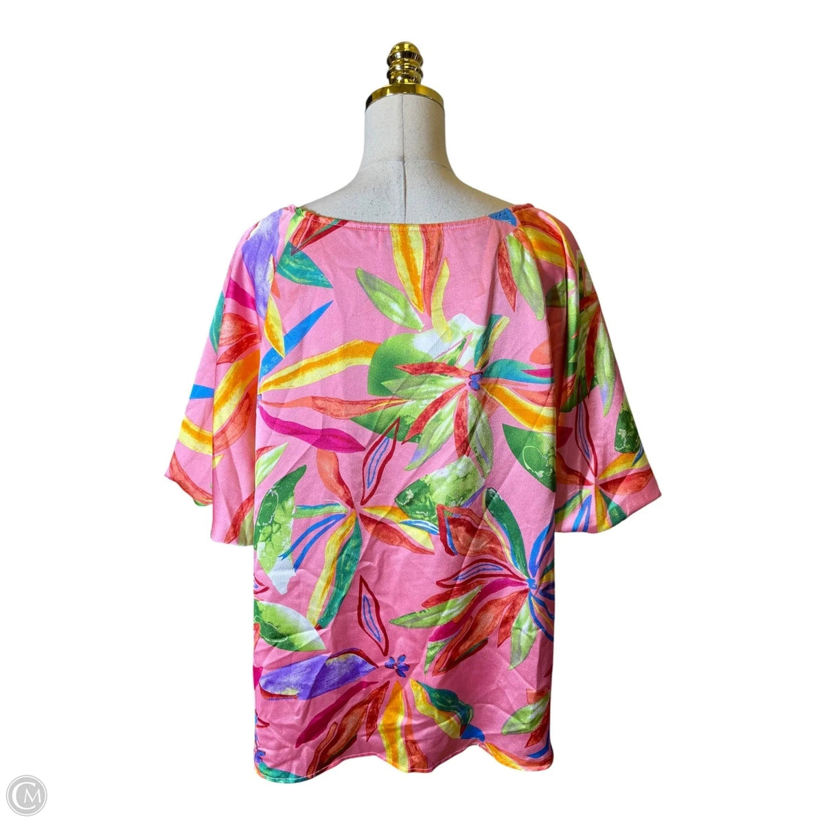 Top Short Sleeve By Clothes Mentor In Floral Print, Size: L