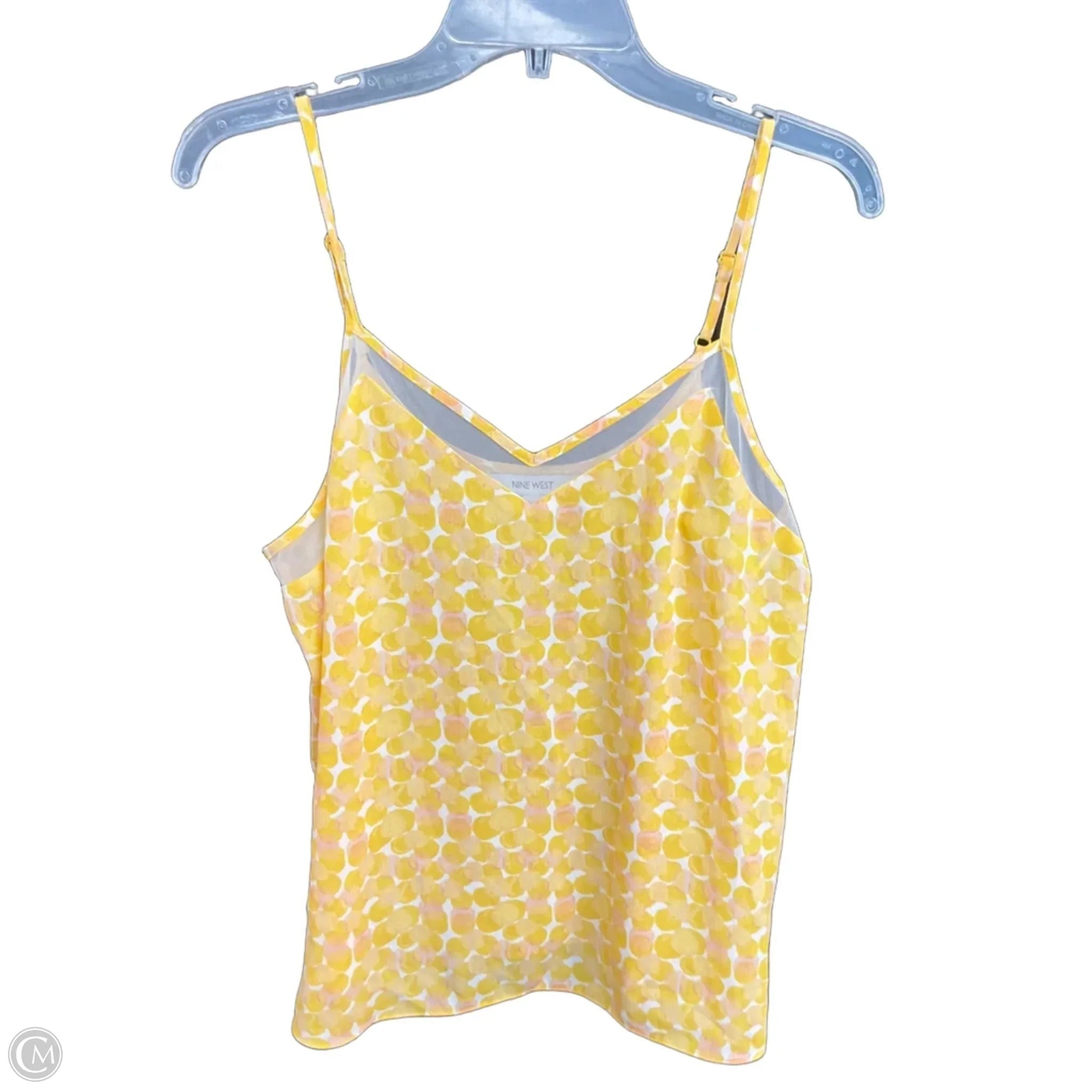 Top Sleeveless By Nine West In Yellow, Size: L