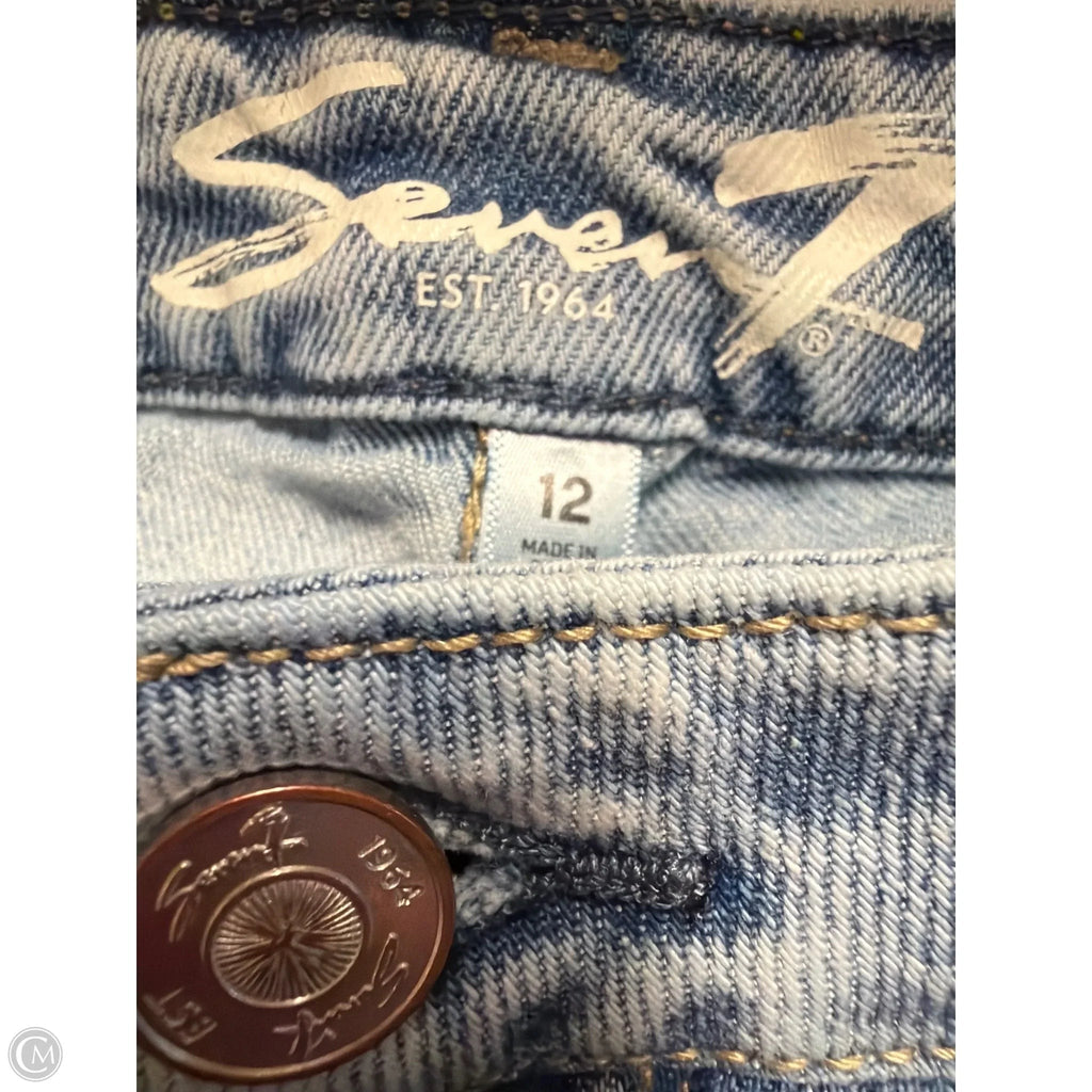 Jeans Straight By Seven 7 In Blue Denim, Size: 12