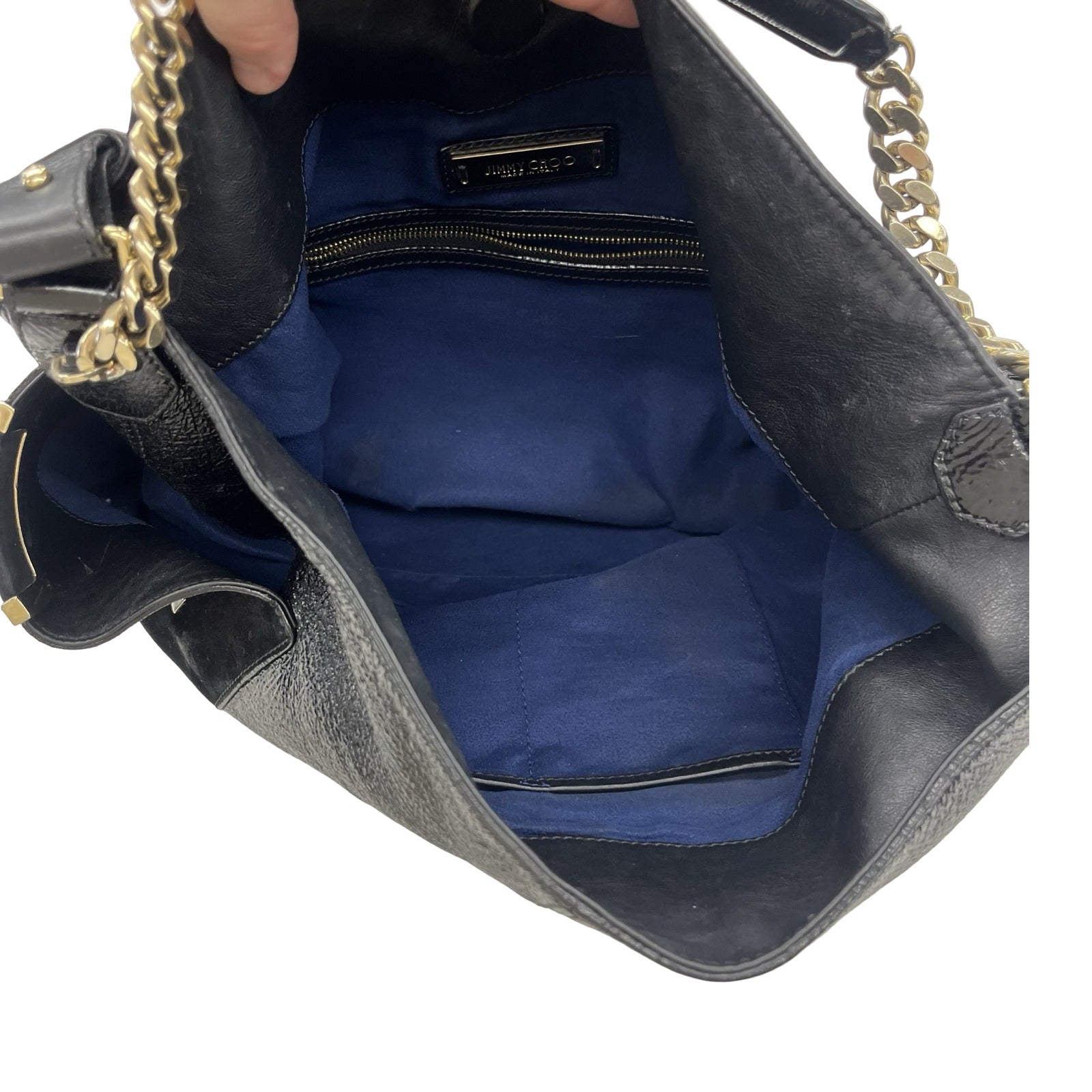 Handbag Luxury Designer By Jimmy Choo In Black, Size:Medium