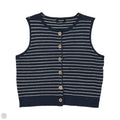 Vest Sweater By Clothes Mentor In Blue & White, Size: M