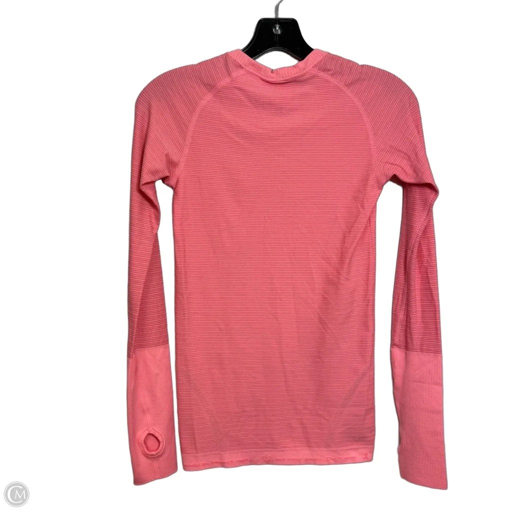 Athletic Top Long Sleeve Crewneck By Lululemon In Coral, Size: 4