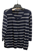 Cardigan By Talbots In Blue & White, Size: 2x