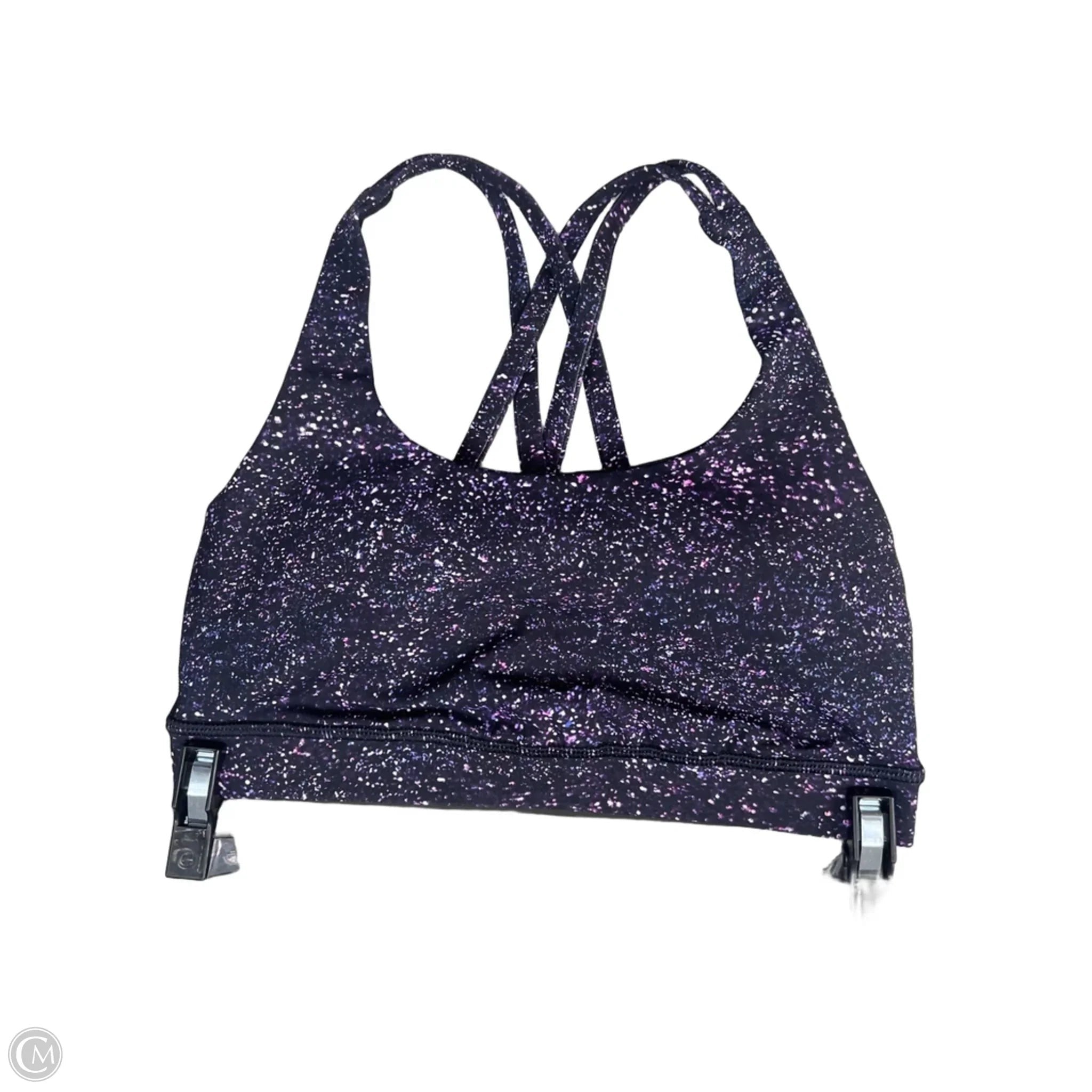 Athletic Bra By Lululemon In Black & Purple, Size: 2