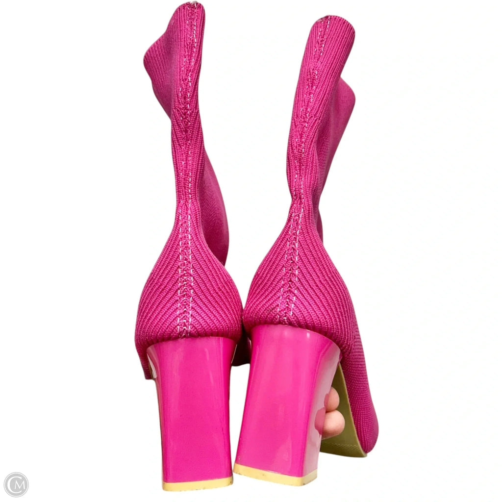 Boots Ankle Heels In Pink, Size: 7.5
