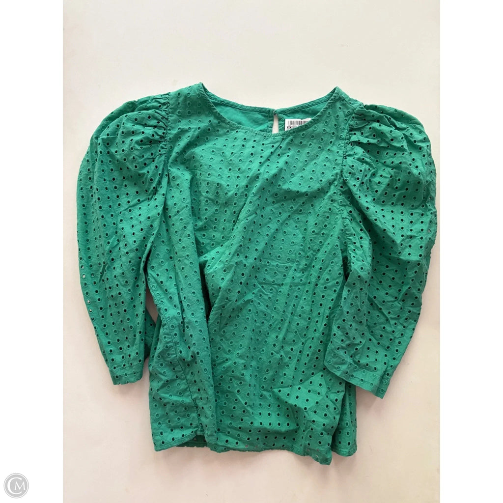 Blouse Long Sleeve By A New Day In Green, Size: M