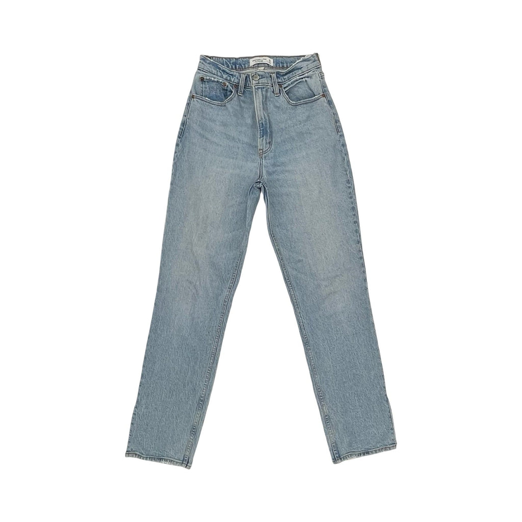 Jeans Straight By Abercrombie And Fitch In Blue Denim, Size:6