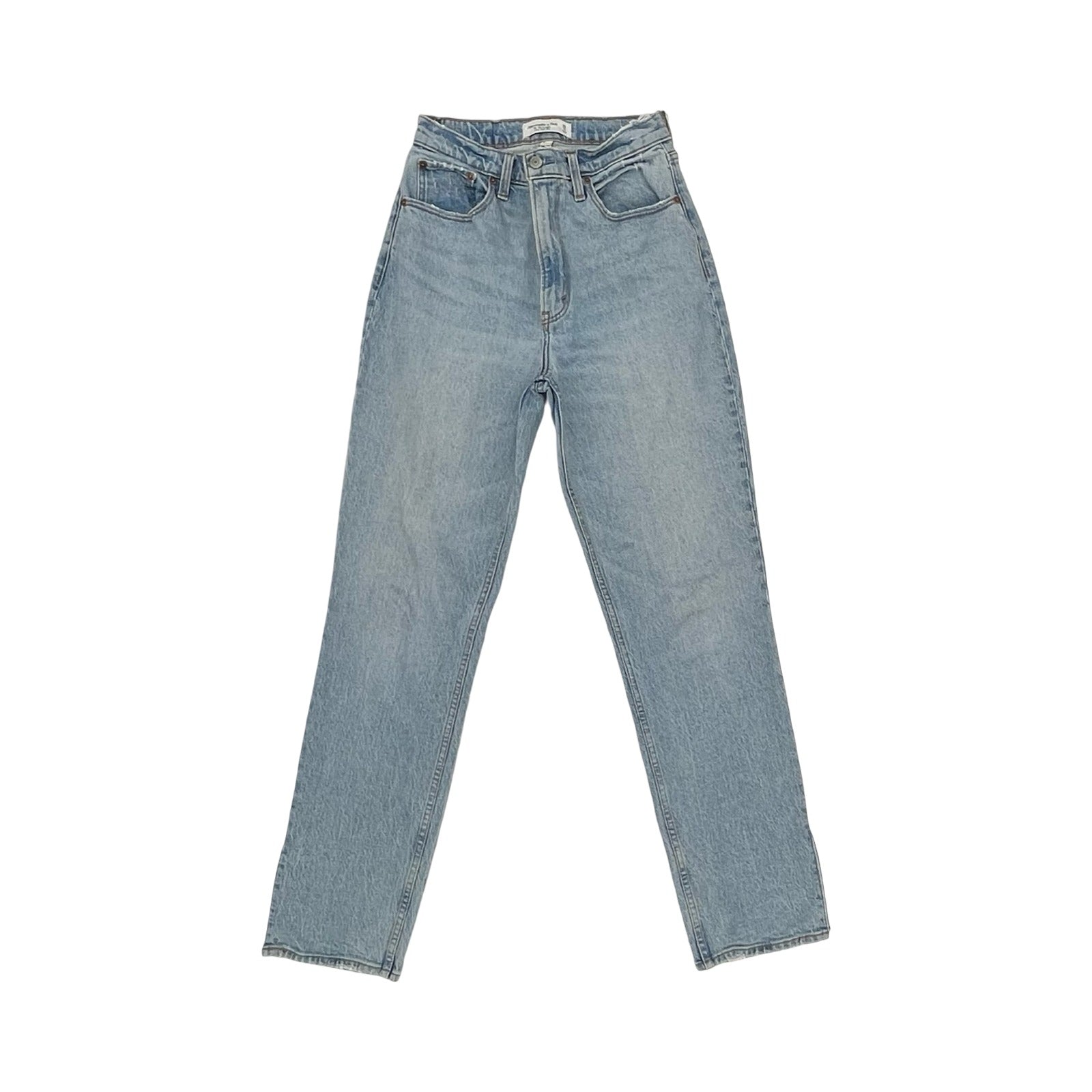 Jeans Straight By Abercrombie And Fitch In Blue Denim, Size:6