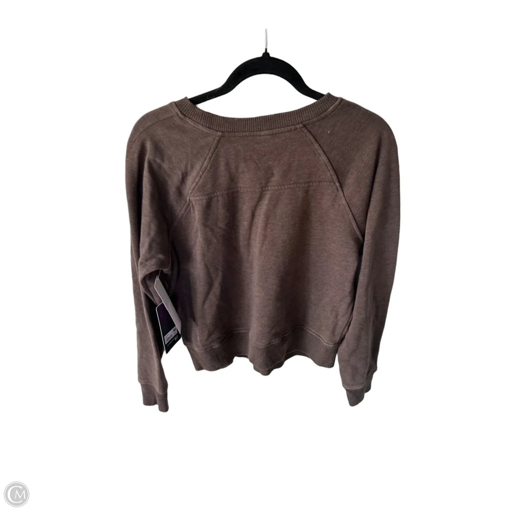 Athletic Sweatshirt Crewneck By 90 Degrees By Reflex In Brown, Size: M