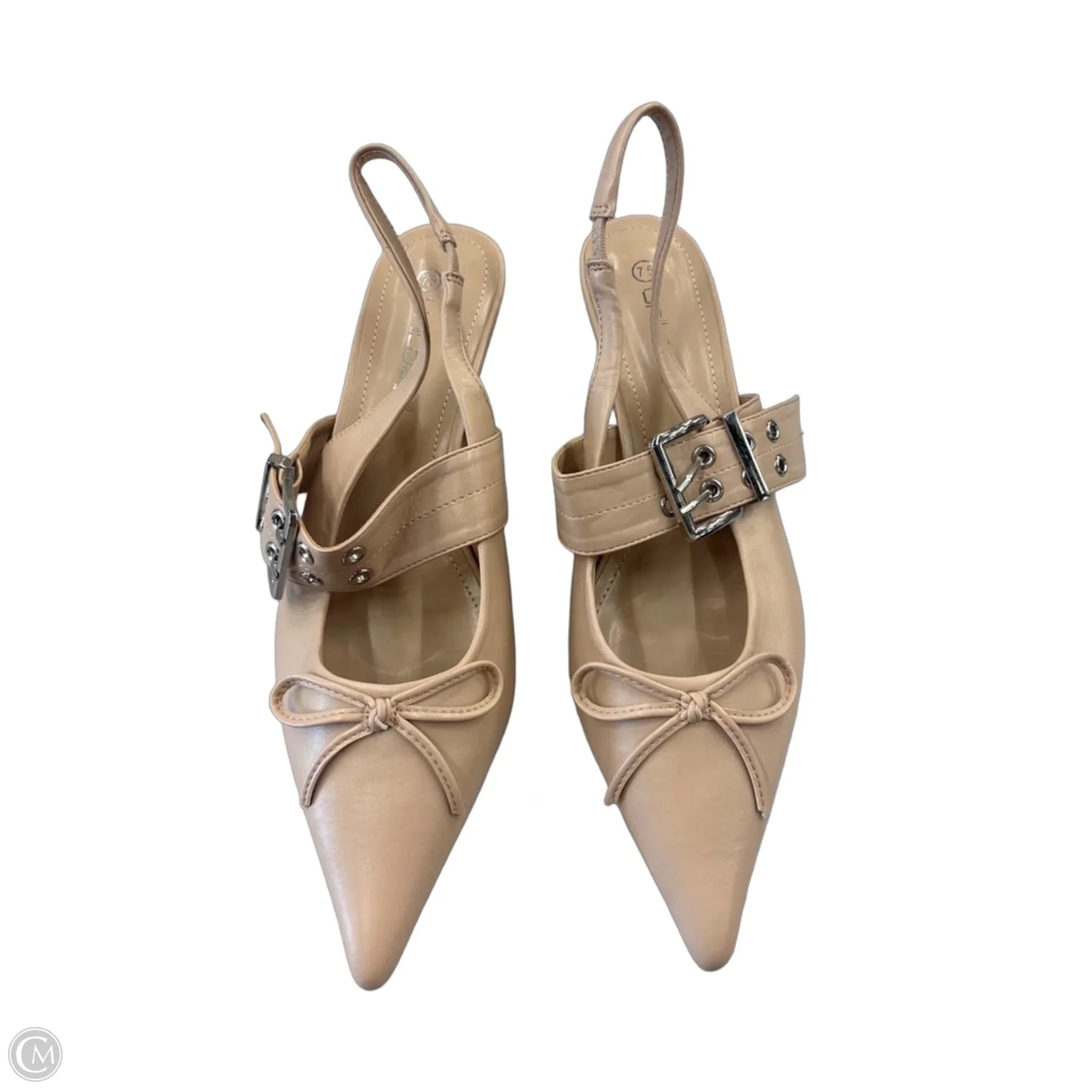 Shoes Heels Kitten By Clothes Mentor In Tan, Size: 7.5