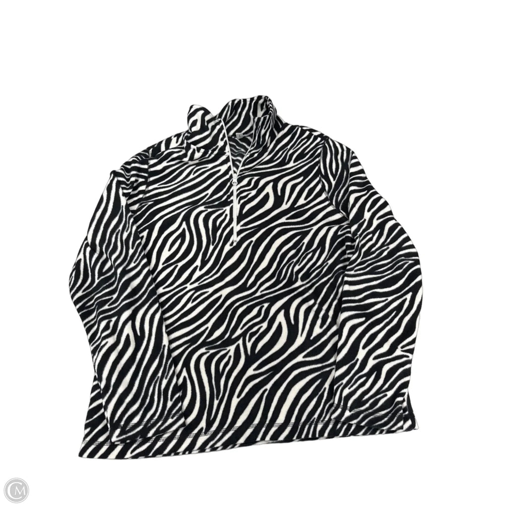 Top Long Sleeve By Exertek In Zebra Print, Size: L