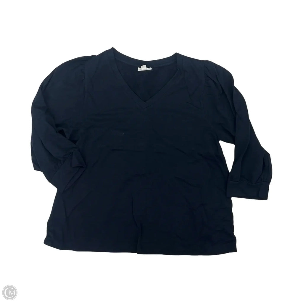 Top 3/4 Sleeve By J. Jill In Navy, Size: L