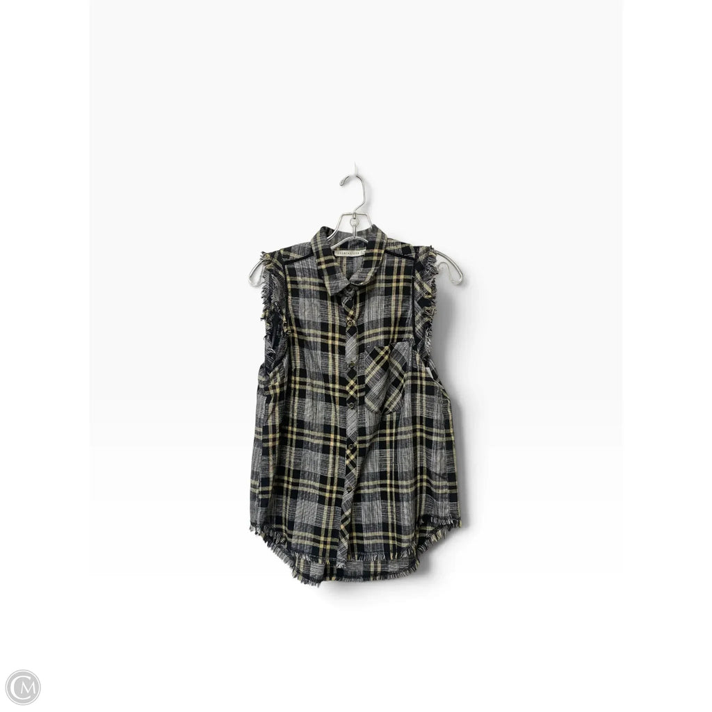 Top Sleeveless By Paper Crane In Plaid Pattern, Size: M