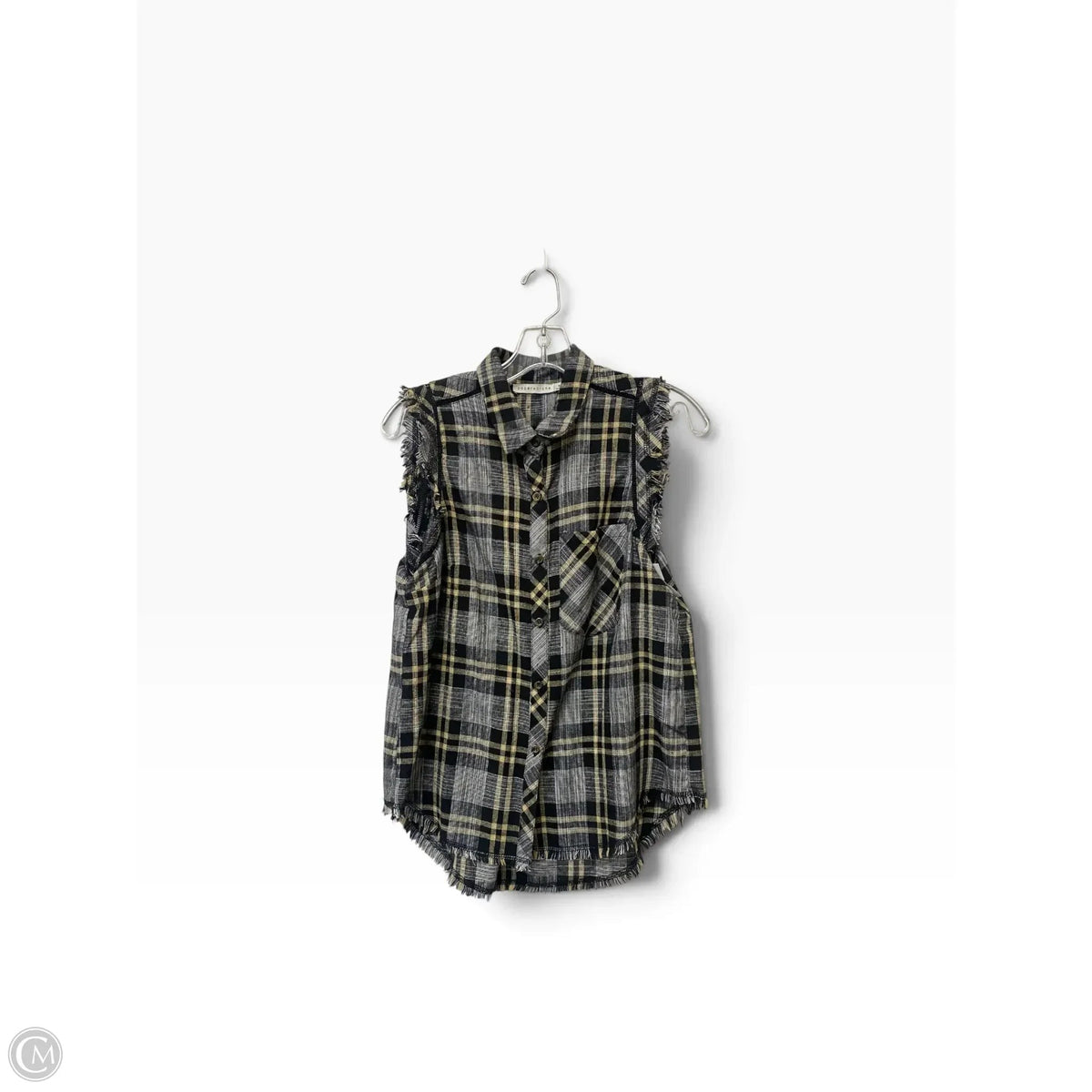 Top Sleeveless By Paper Crane In Plaid Pattern, Size: M