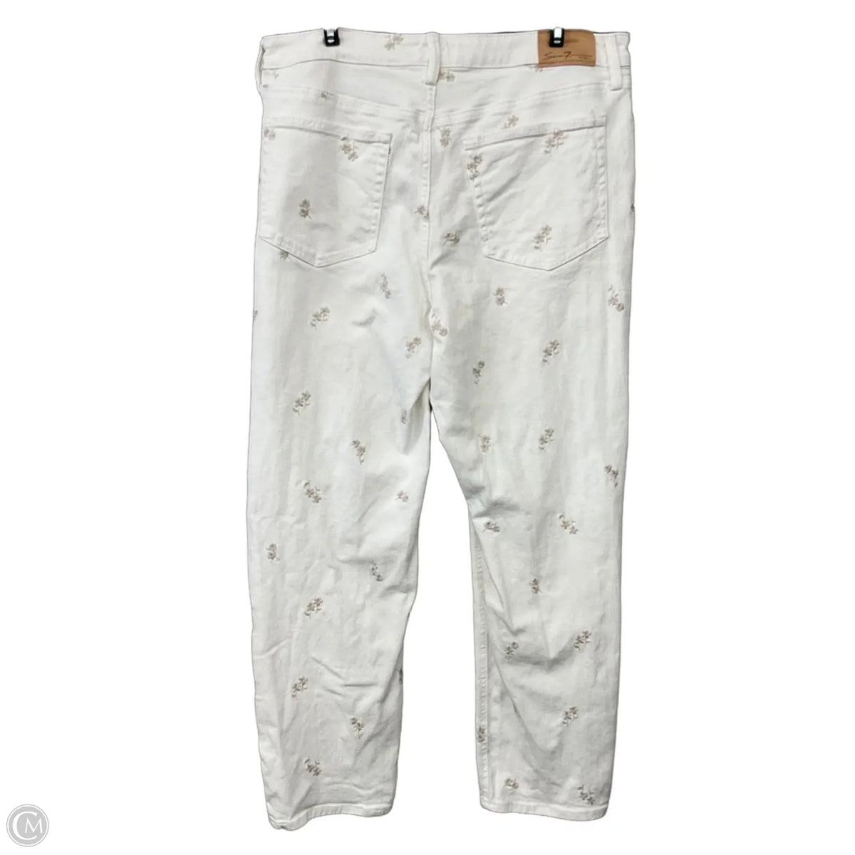 Jeans Boot Cut By Seven 7 In White Denim, Size: 12