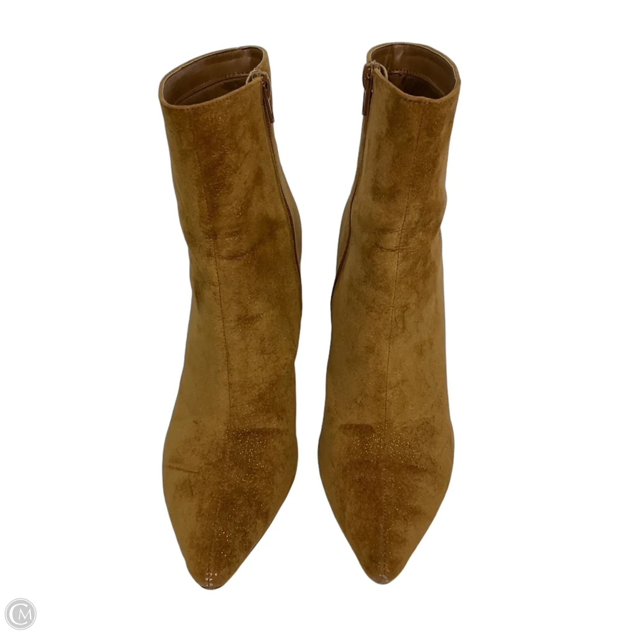 Boots Ankle Heels By Laundry In Gold, Size: 9