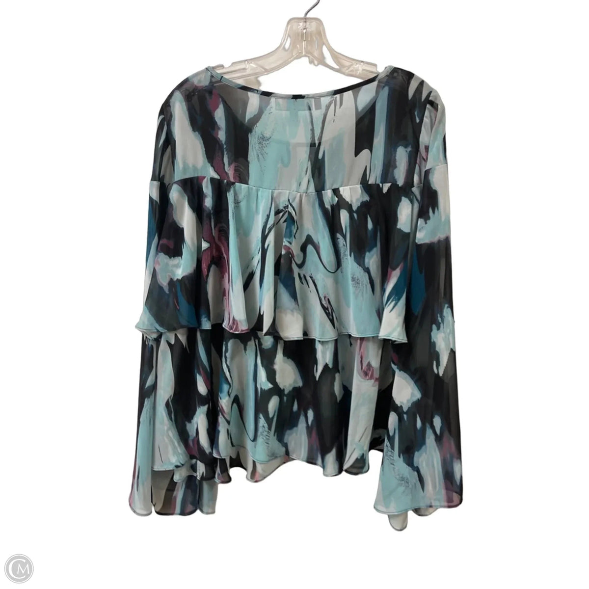 Top Long Sleeve By Jennifer Lopez In Black & Blue, Size: L