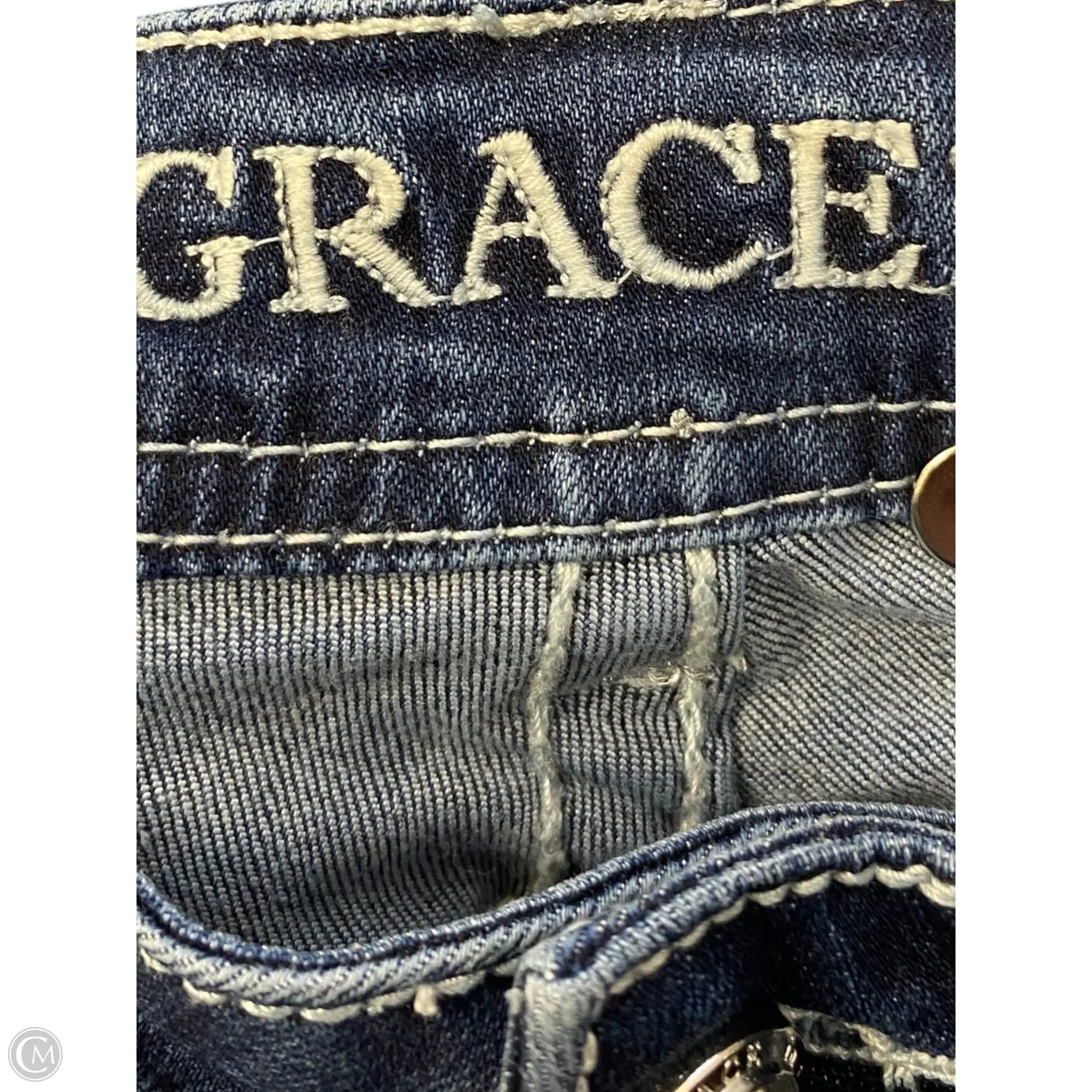 Capris By Grace In Blue Denim, Size: 8