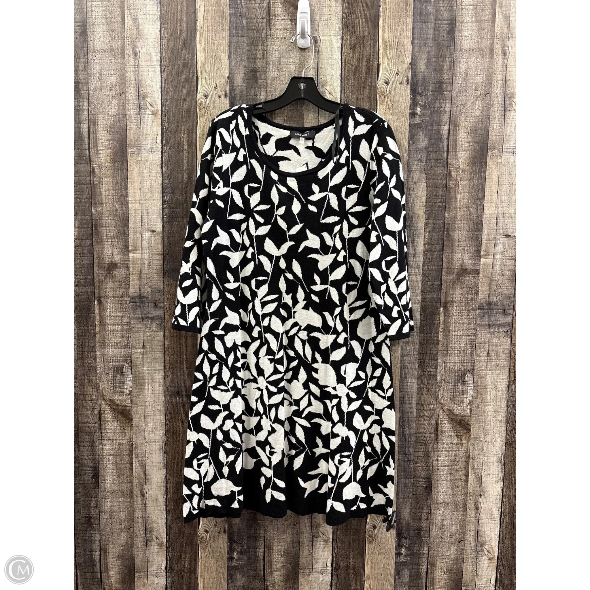Dress Casual Midi By Nine West In Black & White, Size: Xl
