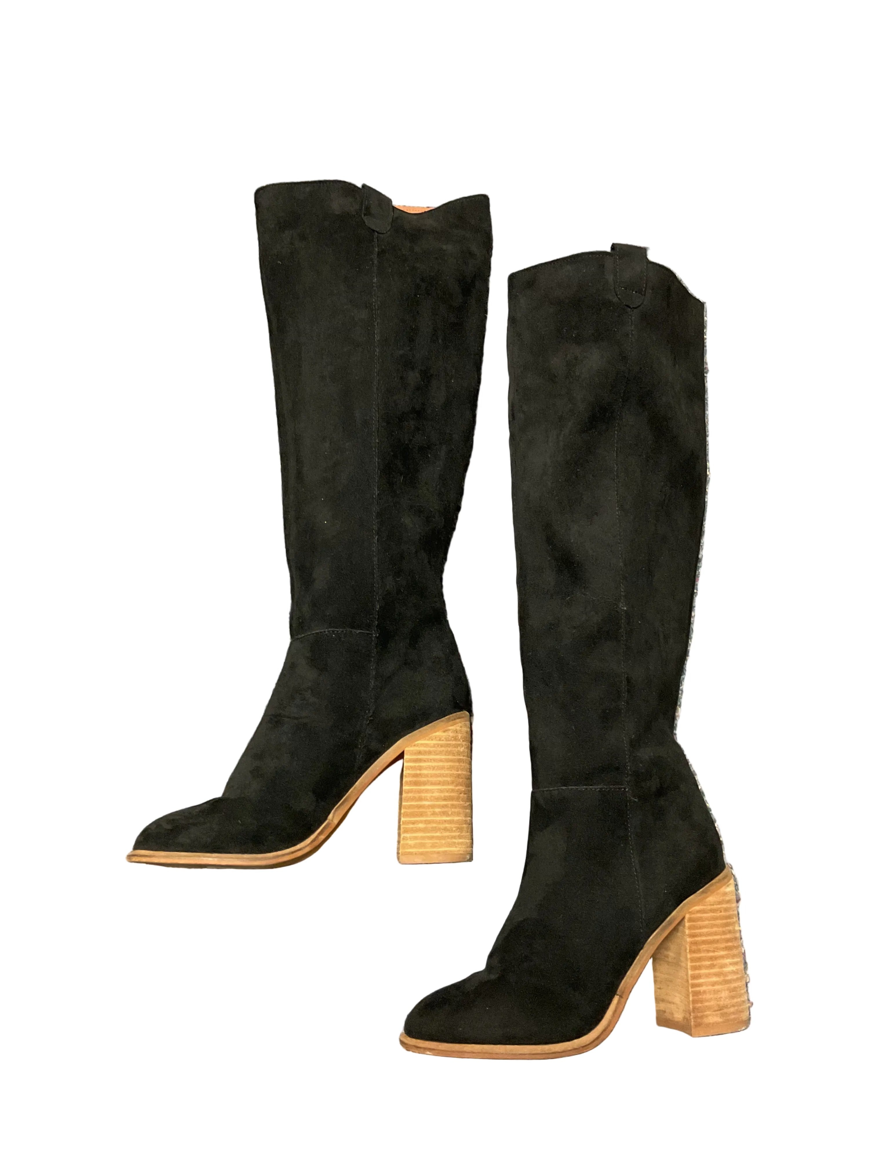 Boots Knee Heels By Vici In Black, Size:6