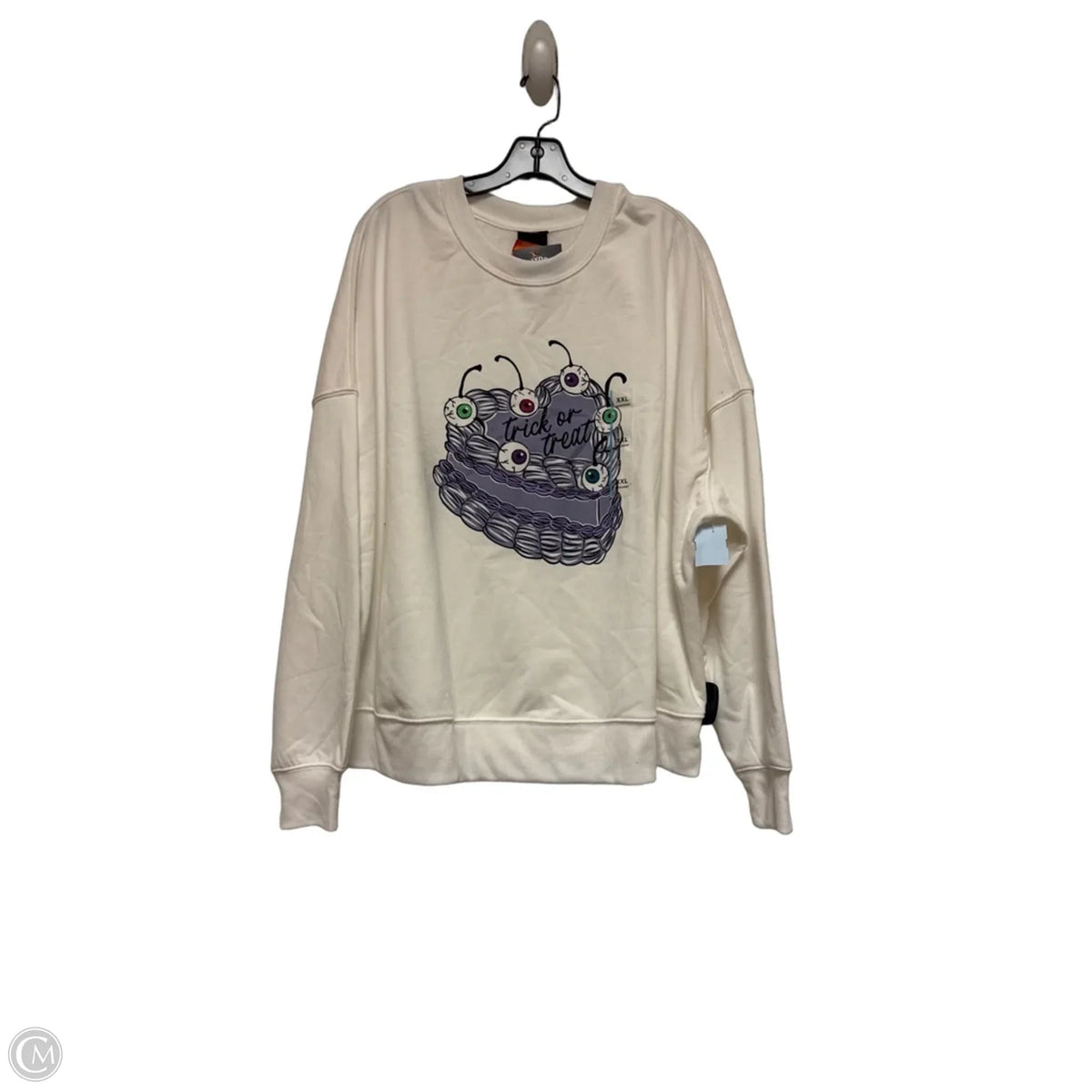 Sweatshirt Crewneck By Clothes Mentor In Purple & White, Size: Xxl